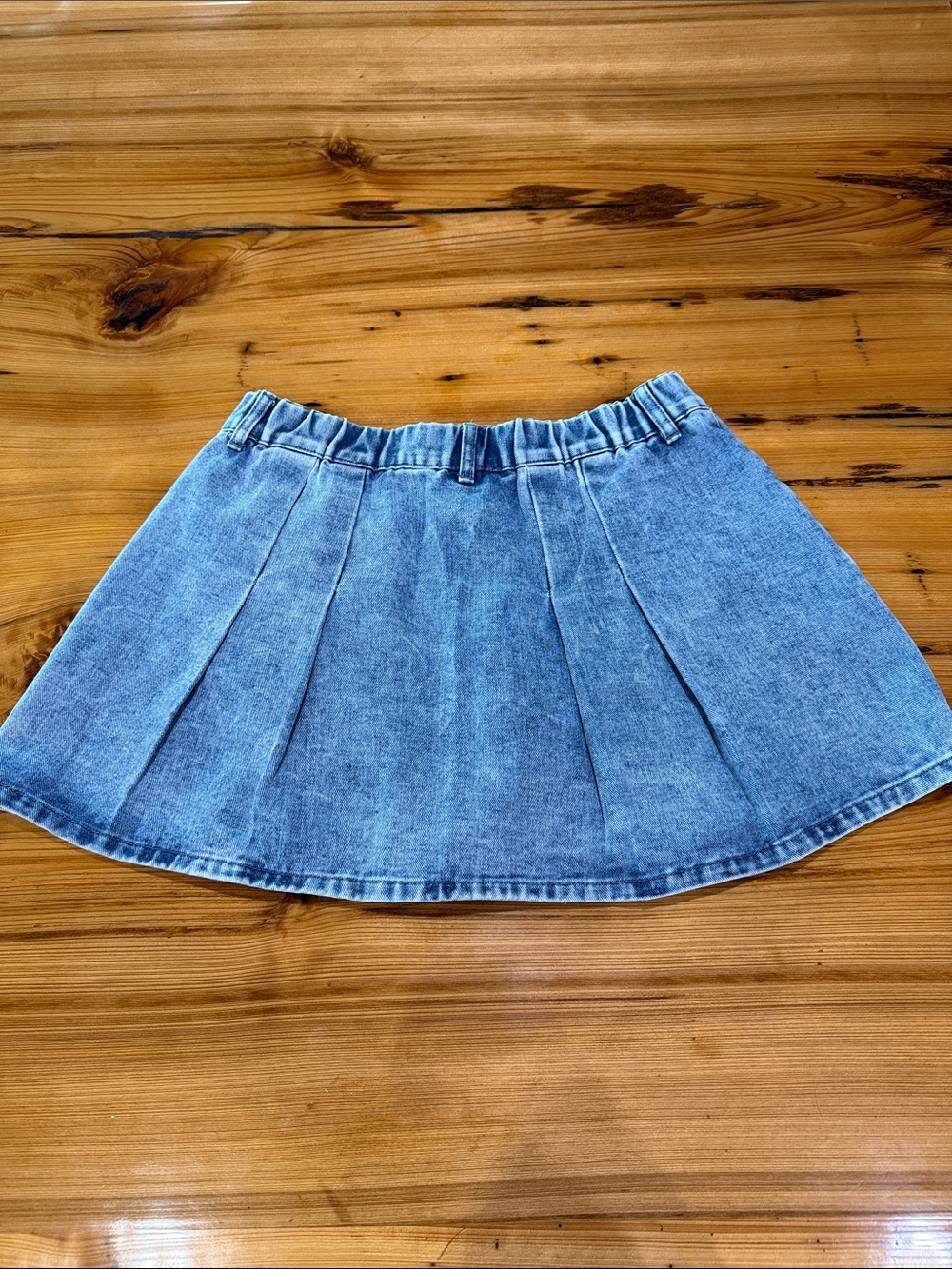 Harper & Ivy Light Blue Denim Pleated Skater Skirt/skort - Picture 3 of 4